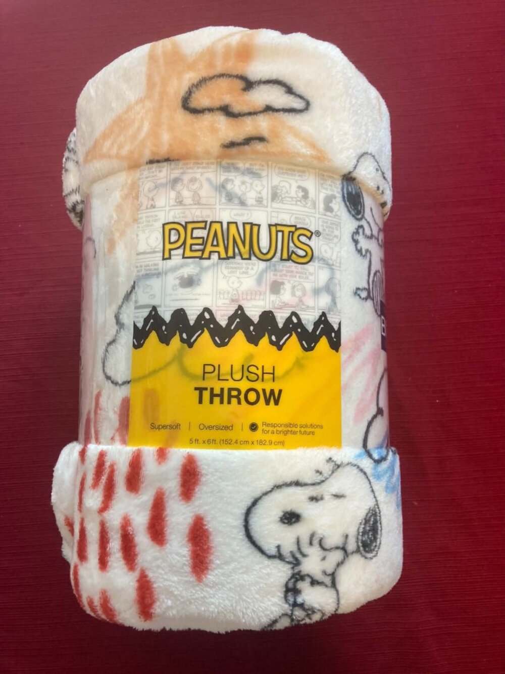 Brand New in Package Peanuts Sketch Plush Throw Blanket by The Big One